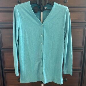 L.L. Bean Travelers Teal Button-Up Cardigan